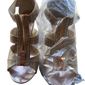 Michael Kors Berkeley T-Strap Sand Women Heels Size 8M